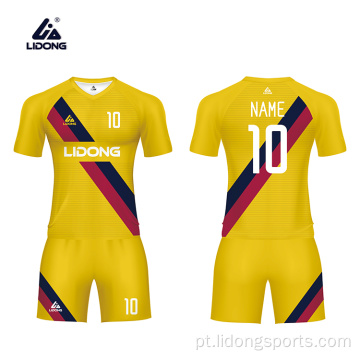 Conjunto de uniformes de futebol de sublimação de futebol personalizados por atacado